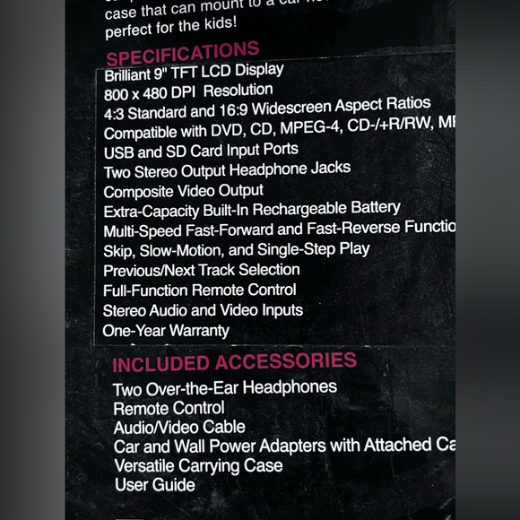 CINEMATIX 🆕9” Widescreen Portable DVD Player factory sealed - Picture 5 of 5